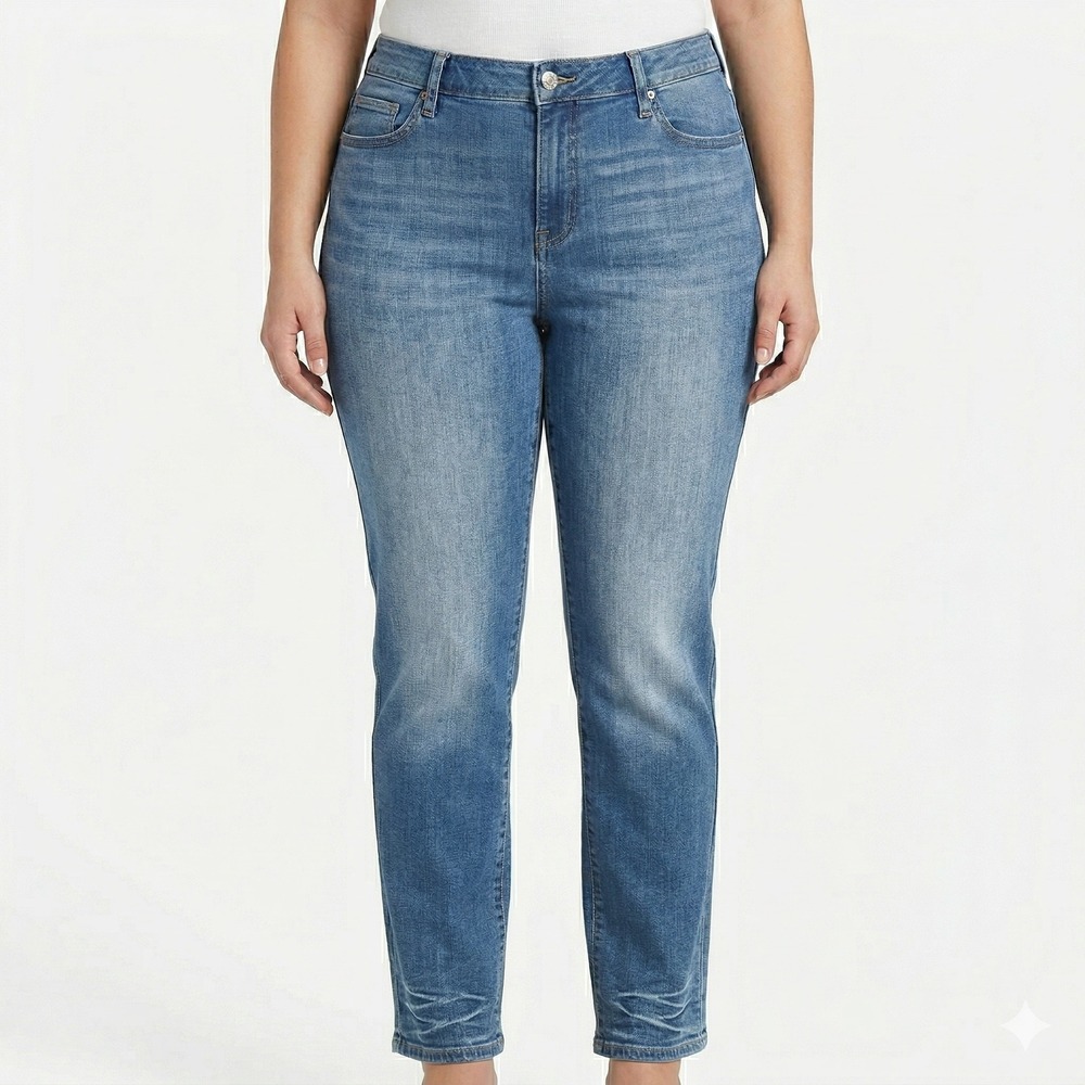 Cosmic Blue Love PCL010181MW Medium‎ Wash Straight Jeans Women's 33 (16) EUC